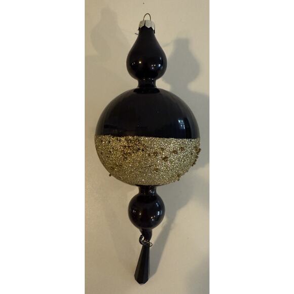 Vintage Christmas Ornament Lot – Black Gold Finial & 4 Pearlized Flying Doves - Picture 8 of 9